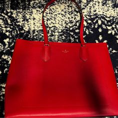 Nwt Kate Spade Handbag. No Signs Of Wear In Brand New Condition. Wallet Not Included Red Satchel For Daily Use With Dust Bag, Elegant Red Shoulder Bag For On-the-go, Kate Spade Red Rectangular Shoulder Bag, Kate Spade Red Satchel Bag, Kate Spade Red Bags For Daily Use, Red Tote Shopping Bag, Red Tote Bag For Shopping, Classic Red Bag With Large Capacity, Kate Spade Luxury Red Bag