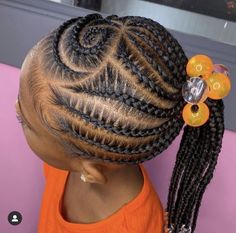 Girls Cornrow Hairstyles For Kids, Hearts Hairstyles, Kids Cornrow Hairstyles, Cute Hair Bows, Kids Braids, Kid Braid Styles