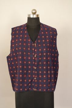 Welcome To Our Shop Product: One-Of-A-kind Handmade 100% Cotton Vintage Kantha Jacket. Color: Multi-color as Shown in Image. Fabric: 100% cotton ( Handmade In India ) The design of the jacket is very unique and very rare. Indian culture and associated with grace and beauty. Old hand made raali more then 1970s old pieces collected From villages Of Thar Desert converted into the vintage jacket and backside beautiful embroidery elephant work, This Raali belongs to higher caste people they give this raali carpet to her daughter in marriage DOWRY, due to very old I collected From the desert village of Rajasthan. There are many Makers known as Meghwals in the Indian caste system (untouchable people), who have been making clothes by hand for society since ancient times. Raali was used to be a gre Multicolor Folk Style Cotton Outerwear, Multicolor Cotton Folk Outerwear, Multicolor Folk Cotton Outerwear, Winter Cotton Nehru Jacket With Pockets, Multicolor Cotton Winter Vest, Casual Cotton Nehru Jacket For Winter, Red Folk Cotton Outerwear, Festive Cotton Nehru Jacket For Winter, Multicolor Cotton Nehru Jacket For Winter