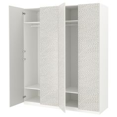 PAX / MISTUDDEN agencement armoire-penderie, blanc/gris à motifs, 200x60x236 cm. Garantie 10 ans gratuite. Renseignements complets dans notre livret de garantie. Adaptez facilement cet agencement à vos besoins et à vos goût à l'aide du planificateur PAX. Le motif de cette porte donne au rangement modulaire PAX son aspect doux et personnel. Pieds r�églables assurant la stabilité même sur sols irréguliers. Charnières avec amortisseur intégré pour fermeture des portes en douceur et sans bruit. Avec Pax Planner, Armoire Pax, Wardrobe Hinges, Ikea Food, Pax Wardrobe, Kids Flooring, Wardrobe Furniture, Ikea Pax, Organic Pattern