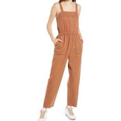 Automatically Get 20% Off When You Add 2 Or More Of My Items In A Bundle! New With Tags Size : Small From Nordstrom A Cool Mix Of Fashion And Function, This Elastic-Waist Jumpsuit Looks Good Layered Or Solo With Its Retro Square Necklines, Utility Pockets And Straight Legs. Front Button Closure Square Neck Sleeveless, With Nonadjustable Straps Elastic Waist 58% Tencel Lyocell, 42% Cotton Tencel Lyocell Is A Sustainably Produced Fiber Made With Closed-Loop Processing Machine Wash, Tumble Dry Impo Sleeveless Cotton Jumpsuits From Urban Outfitters, Summer Neutral-colored Jumpsuits And Rompers With Pockets, Bisque Color, Medium Wash Button-up Jumpsuits And Rompers With Pockets, Medium Wash Button-up Jumpsuits With Pockets, Utility Cotton Button-up Jumpsuits And Rompers, Bond Women, Zipper Jumpsuit, Utility Jumpsuit