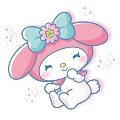 a cute little bunny with a big bow on her head