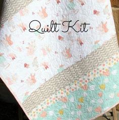 Kristin Blandford Designs Baby Quilt Kit The Littlest Quilt Kit, Striped Bunny Blanket Project, Quilting Ideas Simple Baby Quilts Easy, Quilt Patterns Easy, Baby Quilt Patterns Easy, Girl Quilts Patterns, Trendy Nursery, Baby Quilt Kit, Quilts Easy, Personalized Baby Quilt, Bunny Blanket