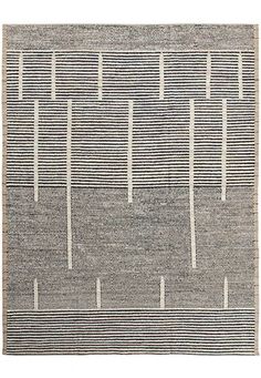 a gray rug with white lines on the side and one line drawn across it in different directions