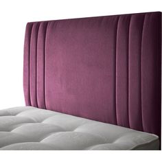 an upholstered headboard with pleated fabric on the top and bottom part