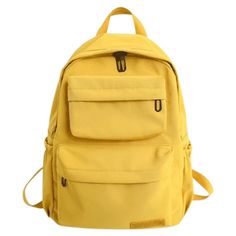 Material: PolyesterColor: As picture showsSize:30cm x 13cm x 40cm Yellow Backpack, Travel Backpacks, Colorful Backpacks, Backpack For Women, Waterproof Backpack, Pretty Style, Book Girl, Large Backpack, Girls Bags