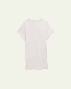 Chloé tshirt featuring an embroidered logo at front in cotton jersey     Crew neckline    Short cuffed sleeves    Pullover style    Cotton    Imported Spring Relaxed Fit T-shirt With Ribbed Cuffs, White T-shirt With Ribbed Cuffs For Spring, Cotton T-shirt With Ribbed Neckline For Loungewear, Sporty Cotton T-shirt With Ribbed Cuffs, White Short Sleeve Tops With Ribbed Cuffs, White Short Sleeve Top With Ribbed Cuffs, Relaxed Fit Cotton Top With Cap Sleeves, Crew Neck Cotton T-shirt With Ribbed Cuffs, White Cotton Cap Sleeve Top