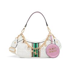 Aldo-x Wicked Made In Oz Shoulder Bag The Made In Oz shoulder bag from the Aldo x Wicked collaboration adds chic appeal to your collection. Featuring a charm-embellished chain strap and an eye-catching bag charm for added fun. Inspired by Elphaba and Glinda's unlikely friendship, this compact hanbag gets a touch of both pink and green magic. Barbie Aldo Bag, Aldo Handbags 2022, Luxury Purple Shoulder Bag For On-the-go, Aldo Handbags, Elphaba And Glinda, Luxury Purple Shoulder Bag With Silver-tone Hardware, Sneaker Dress Shoes, Shoe Gifts, How To Make Handbags