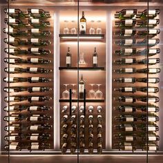 a wine cellar filled with lots of bottles