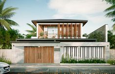 Bài viết Mẫu Villa 2 tầng hiện đại sang trọng xu hướng hiện nay đã xuất hiện đầu tiên vào ngày GAXA - Công Ty TNHH Tư Vấn Thiết Kế Và Xây Dựng. Resort Architecture, 3d Design Projects, Weekend House, 3d Architecture, Modern Tropical, Architecture Visualization, Architectural Elements, Architecture House, House Exterior