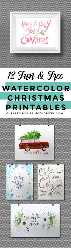 christmas greeting cards with watercolor lettering