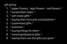 a black and white photo with the words gift giving written on it in different languages