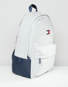 Image 2 of Tommy Hilfiger Exclusive Flag Backpack in Grey Adidas Hoodie Outfit, Tommy Hilfiger Backpack, Louis Vuitton Luggage, Thai Clothes, Grey Backpacks, Latest Bags, Cute Backpacks, Waterproof Bags