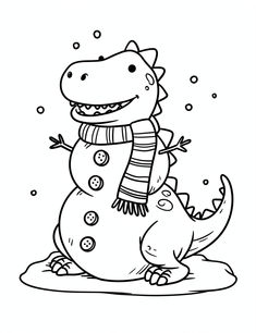 Get into the holiday spirit with our super cute Christmas Dinosaur Coloring Page! Perfect for kids and adults alike, this fun illustration features a friendly dinosaur all dressed up for Christmas, surrounded by festive decorations. Whether you're keeping the kids entertained or just looking for a relaxing holiday activity, this coloring page is the perfect pick. Go own Website to download this coloring page for free, along with tons of other free printables like clipart, stickers, and more! Dino Christmas Coloring Pages, Christmas Coloring Pages Free Printable, Snowman Coloring Page, Christmas Coloring Pages For Adults, Snowman Coloring, Coloring Pages Christmas