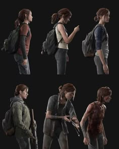 the last of us characters in different poses