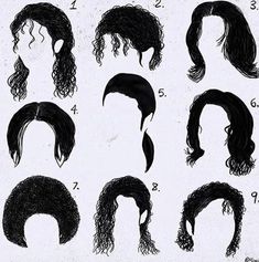 an image of different types of hair for the head and shoulders, from top to bottom