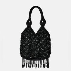 Nwt. Zara Black Crossbody Bag With Fringing And Beads. Handle And Crossbody Strap. Height X Length X Width: 25 X 18 X 9 Cm. / 9.8 X 7.0 X 3.5″. Ref. 6150/210. Black Beaded Bags As Fashion Accessory, Black Beaded Bag As Fashion Accessory, Elegant Black Beaded Bags, Elegant Beaded Tote Shoulder Bag, Rectangular Evening Bag With Beaded Fringe, Evening Rectangular Bag With Beaded Fringe, Black Handheld Beaded Shoulder Bag, Embellished Tote Shoulder Bag For Evening, Embellished Evening Tote Shoulder Bag