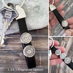 the keychain has five different designs on it