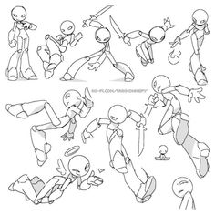 some cartoon character poses and expressions