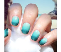 Caribbean Nail Art Kit Turquoise Ombre Nails, Nails 2014, Turquoise Ombre, Cute Nail Polish, Green Nail, Nail Art Ombre, Simple Nail Art Designs, Nail Art Kit, Glitter Acrylics