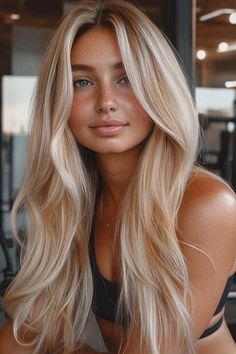 Blonde Trends Fall 2024, Blonde Hair Full Head Highlights, True Spring Blonde Hair, Blonde With Red Tones, Icy Golden Blonde Hair, Blonde Hair With Grown Out Roots, Golden Buttery Blonde Hair, Blonde No Highlights, Warm Toned Blonde Hair Balayage