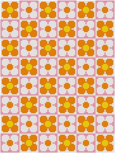 an orange and pink pattern on a white background