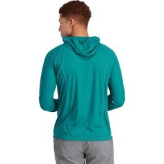 Boasting an ultralight feel and integrated sun protection, the Outdoor Research Echo Hooded Shirt is a unique performance top that's an integral part of our outdoor life in warm weather. Thanks to OR's cooling Airvent fabric, this shirt's breathable comfort and moisture-wicking performance comes in handy during hikes and rides, while ActiveFresh anti-odor technology ensures that we won't be feeling funky when our adventure is over. Green Moisture-wicking Hooded Top, Green Moisture-wicking Top For Outdoor Activities, Nylon Athleisure Tops For Outdoor Activities, Functional Nylon Tops For Outdoor Activities, Green Sporty Tops For Outdoor, Breathable Technical Tops For Outdoor Activities, Technical Breathable Tops For Outdoor Activities, Green Breathable Tops For Outdoor, Green Long Sleeve Activewear For Outdoor