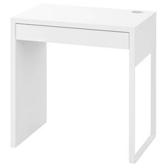 a white desk with one drawer on top