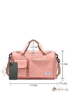 Bird in Bag - Large Capacity Travel Duffel Bag. Trendy Travel Bag With Pockets For On-the-go, Practical Large Capacity Travel Accessories For Weekend Trips, Casual Travel Accessories With Large Capacity For Everyday Use, High-capacity Functional School Bags, Functional High-capacity School Bag, Pink Large Capacity Travel Accessories For Weekend Trips, Pink Travel Accessories For Weekend Trips With Large Capacity, Practical Pink Bag With Pockets, Solid Color Travel Shoulder Bag