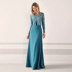 Elegant 2 Piece Mother Of The Bride/ Groom Dresses Delicate Blue Crewneck Long Sleevele Beaded Luxurious Wedding Party Evenign Dress sold by Wedding store. Shop more products from Wedding store on Storenvy, the home of independent small businesses all over the world. Magic Embroidery, Mother Of Bride Outfits, Mom Party, Luxurious Wedding, Mother Of Groom Dresses, Bride Groom Dress, Blue Crewneck, فستان سهرة, Mothers Dresses