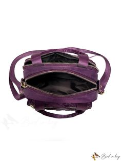 BirdinBag - Multilayered Pocket Tote: Stylish and Functional Bag for Women Large Capacity Purple Crossbody Bag, Purple Large Capacity Crossbody Bag, Purple Top Handle Box Bag For Travel, Purple Large Capacity Double Handle Satchel, Double Handle Bags With Zipper Pocket For Errands, Versatile Box Bag With Zipper For Travel, Purple Bag With Detachable Strap For On-the-go, Versatile Travel Box Bag With Zipper Closure, Versatile Box Bag With Zipper Closure For Travel