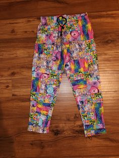 100 percent cotton patchwork pants Features ppg and Lisa frank Paired with some cute ocean fabric and some trippy rainbows. Size small very comfy. They look so good. I want them  225 without the fees. Dm the gram @sew_fuzzy Multicolor Elastic Waistband Sweatpants For Loungewear, Multicolor Patchwork Bottoms For Loungewear, Playful Multicolor Pants For Loungewear, Playful Multicolor Loungewear Pants, Multicolor Patchwork Pants For Loungewear, Multicolor Cotton Sweatpants With Pockets, Multicolor Casual Pants For Loungewear, Pink Cotton Patchwork Bottoms, Playful Cotton Sweatpants With Elastic Waistband