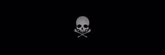 a skull and crossbones on a black background