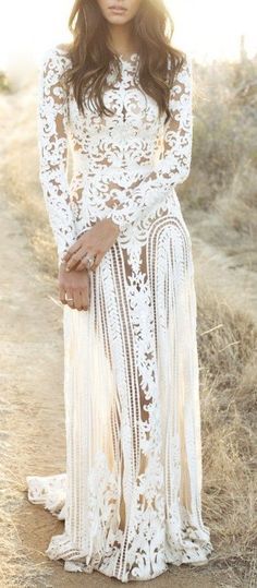 Perfect for beach lovers and bohemian style GODDESSES! #butlersinthebuff #bachelorettepartyideas #goddesses White Long Dress Summer, White Lace Dress Long, Bohemian Lace Dress, Vintage Wedding Dress Boho, Vintage Boho Wedding, White Bohemian, Nails Simple, Bohol, White Lace Dress