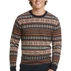 Nwt - Multicolor Crewneck Sweater Perfect Addition To Your Fall Wardrobe Comfortable & Warm, Not Bulky Machine Washable Offers Welcome Bulky Knit, Wardrobe Consultant, Mens Wearhouse, Slim Fit Sweater, Latest Sweater, Men's Sweaters, Sweaters Crewneck, Sweater Sale, Men's Apparel