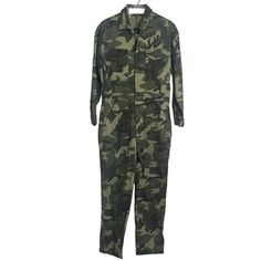 Afrm Camo/Military Jumpsuit Size. M Spread Collar Long Drop Shoulder Sleeves Concealed Button Placket Chest Pockets Slant Pockets Elasticized Back Cropped Relaxed Fit Straight-Leg Approximate Measurements Pit To Pit: 20” Length: 55” Waist: 16.5” Condition. New With Tags Military Jumpsuit, Button Placket, Shoulder Sleeve, Drop Shoulder, Pant Jumpsuit, Jumpsuit Romper, Camo, Straight Leg, Pants For Women