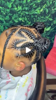 Toddlers and Tangles | I spy 🕵🏾‍♀️ with my little eyes 👀 KNOT ☝🏽 but ✌🏽hearts 💕. This #heart braided design features two buns with braids 💜💖   __________ 📸 photo... | Instagram Heart Ponytails For Kids, Heart Kids Hairstyles, Kiddie Knotless Braids, Kids Two Braided Ponytails, 2 Ponytail Braids Kids, Heart Braided Hairstyles For Kids, Braided 2 Ponytail Hairstyles, Kids Braided Bun Hairstyles Black, Cornrows Natural Hair For Kids