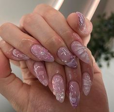 Innocent Nails, Trendy Nails Ideas 2024 Summer Almond, 3 D Nails Designs, Gel X Nails Ideas, Short Gel X Nails, 3 D Nails, Trendy Nails Ideas, Gel X Nails, X Nails