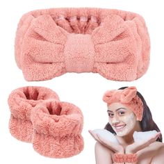 PRICES MAY VARY. 【3 in 1 Set】You will receive 3 spa face wash headband set, including two wristbands and a headband. Soft pink color combined with a fluffy texture. A practical combination to use in everyday life and also a great gift idea. 【Soft Material】Our soft skincare headband set is comfortable to wear, even if you wear it all day long, you won't feel burdened. It's hard to resist. Keeps your hair away from your face, making you sweet and lovely. 【Good Water Absorption】The comfortable make Headband Makeup, Face Wash Headband, Washing Face, Comfortable Headbands, Spa Headband, Women Skin, Soft Pink Color, Soft Headbands, Facial Spa