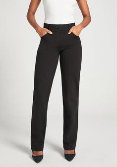 7-Pocket Dress Pant Yoga Pant | Straight (Black) Stretch Work Pants With Pockets For Business Casual, Workwear Pants With Hidden Pockets, Full-length Workwear Pants With Hidden Pockets, Full Length Pants With Hidden Pockets For Work, Business Casual Straight Leg Dress Pants With Side Pockets, Workwear Dress Pants With Hip Pockets Full Length, Workwear Dress Pants With Hip Pockets, Stretch Work Pants With Pockets For Office, Full Length Dress Pants With Hip Pockets For Work