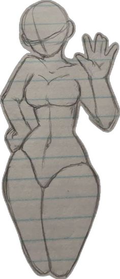 a drawing of a woman with her hands in the air