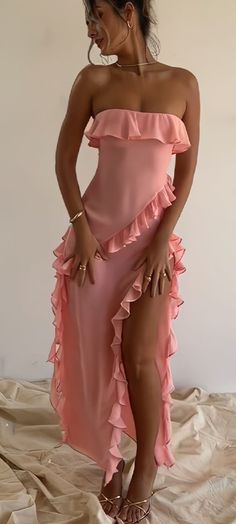 Summer Evening Dresses, Surfergirl Style, Strapless Long Dress, Fall Outfit Ideas, Prom Dress Inspiration, Pretty Prom Dresses, Strapless Maxi, Strapless Maxi Dress