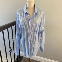 New Without Tags Men’s Size L 100% Linen Button Up. Men’s Shirt But Can Be Unisex. Perfect Staple For Summer To Be Worn As A Button Up Top Or Open As A Cover Up. Linen Is A Breathable Natural Material That Will Last Many Years To Come. Blue Dress Shirt For Summer Daywear, Summer Light Blue Dress Shirt With Button Closure, H&m Relaxed Fit Shirt With Buttons, H&m Relaxed Fit Shirt With Button Closure, H&m Relaxed Fit Collared Shirt, Blue Button-up Dress Shirt For Daywear, Casual Light Blue Button-up Dress Shirt, H&m Shirt With Button Closure For Daywear, H&m Casual Shirt For Daywear