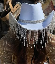 Traje Cowgirl, Beyonce Concert Outfit, Sombrero Cowboy, Custom Cowboy Hats, Botas Western, Hat Aesthetic, Denim And Diamonds, Country Style Outfits, Looks Country