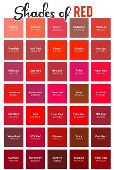 shades of red with the words shades of red