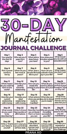 Take the 30-Day Law of Attraction Journal Challenge (Manifestation Journaling Prompts for Dream Life) and manifest money, manifest love, manifest wedding, manifest your ex back, manifest twin flame, manifest your dream life in 30 days or less! #loa #manifesting 2025 Manifestation, Quotes Dream, Manifestation Tips, Journal Challenge, Spiritual Journals, Self Care Bullet Journal, Writing Therapy