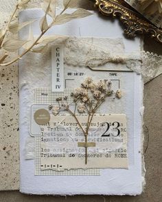 a piece of paper with some flowers on it