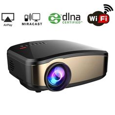 an image of a projector that is on display with the wifi logo above it