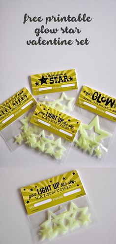 glow stars are packaged in plastic bags for valentine's day