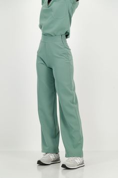 Patent Pending These high-waisted, wide-leg trousers redefine versatility, seamlessly transitioning from scrubs to office wear and smart casual effortlessly. The minimalist and elegant design adds a touch of sophistication to any ensemble. The high-waisted fit and wide-leg silhouette create a flattering and timeless look. These trousers are not just scrubs; they're a wardrobe staple. Pair them with your favorite scrub top for a polished medical professional look, or dress them up with a blouse f Scrubs Uniform Aesthetic, Nurse Scrubs Aesthetic, Aesthetic Scrubs, Medicine Clothes, Scrub Fashion, Scrubs Aesthetic, Scrubs Style, Nurse Fashion Scrubs, Medical Clothes